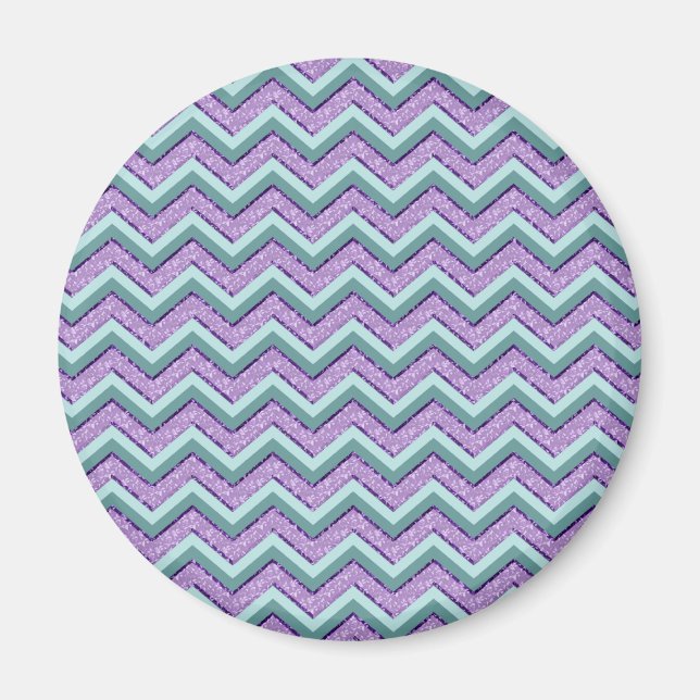 Teal and Amethyst ZigZag Magnet (Framsidan)