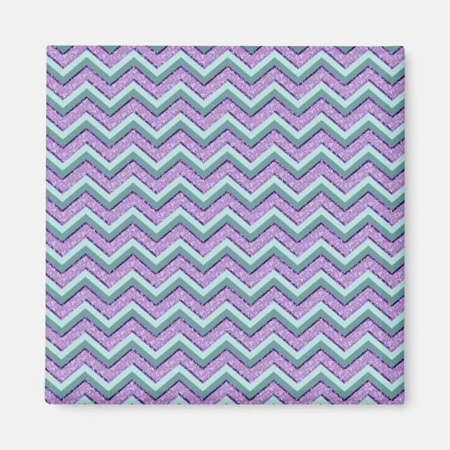 Teal and Amethyst ZigZag Magnet (Framsidan)