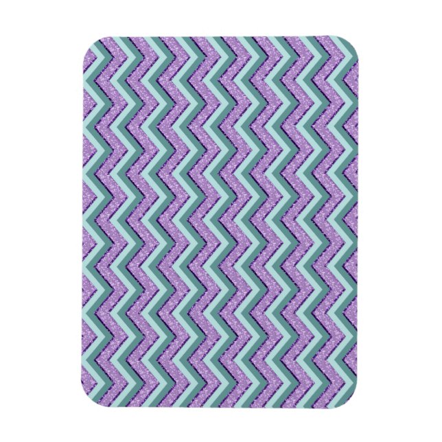 Teal and Amethyst ZigZag Magnet (Vertikal)