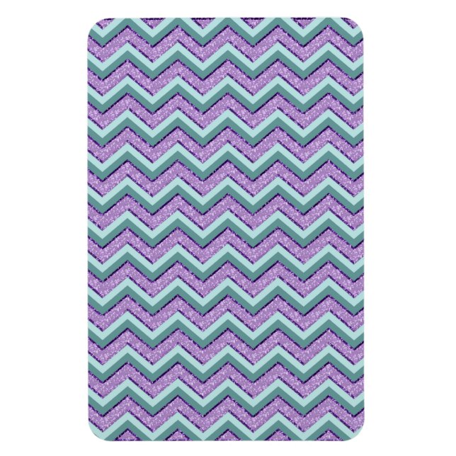 Teal and Amethyst ZigZag Magnet (Vertikal)