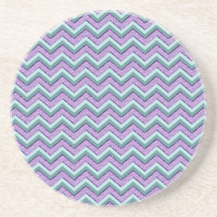 Teal and Amethyst ZigZag Underlägg Sandsten