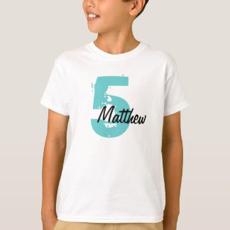 Teal and Black Namn och Age T-shirt