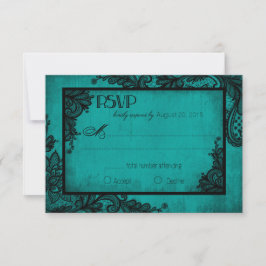 Teal and Black Snöre Gothic OSA kort