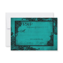 Teal and Black Snöre Gothic OSA kort