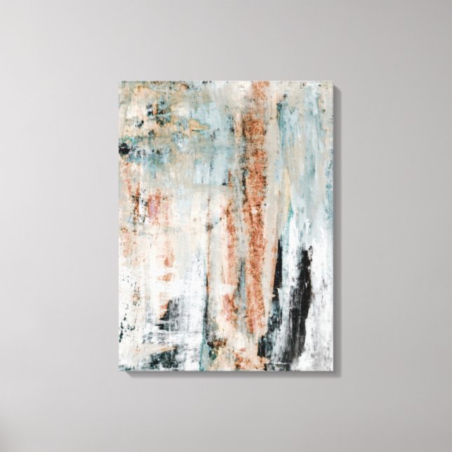 Teal and Brown Abstrakt Art Canvastryck (Framsida)