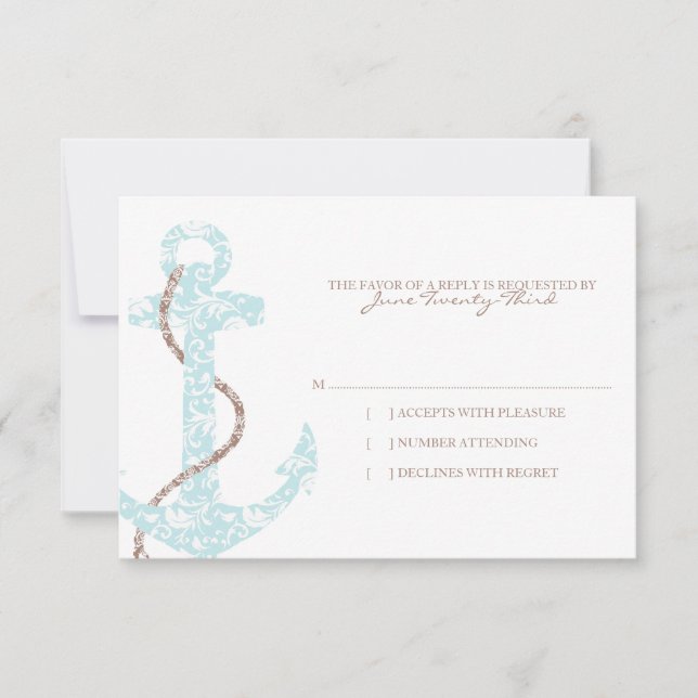 Teal and Brown Anchor Beach Wedding osa (Framsida)