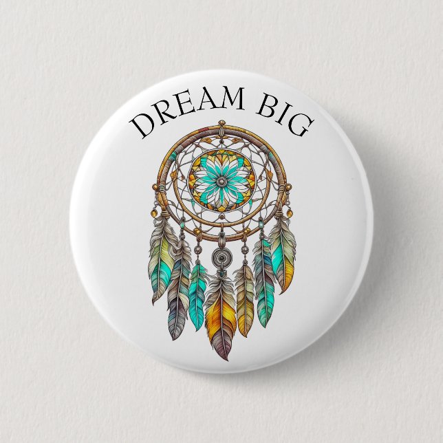 Teal and Brown Dreamcatcher | Dream Big Knapp (Framsida)