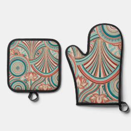 Teal and Coral Nouveau Flow 
