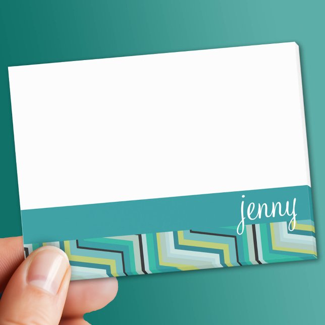 Teal and Grönt jenny Post-it Block (Custom Post It Note Pad)