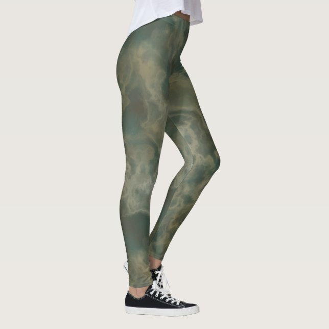 Teal and Grönt Marble Leggings (Höger)