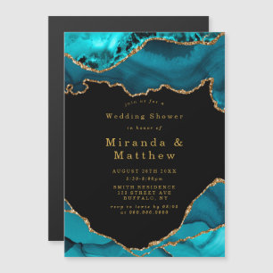 Teal and Guld Agate Stone Möhippa Magnet