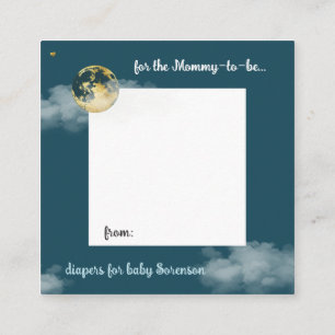 Teal and Guld Celestial Baby Shower Diaper Raffle Tilläggskort