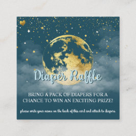 Teal and Guld Celestial Baby Shower Diaper Raffle Tilläggskort