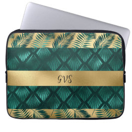 Teal and Guld Design Tote Laptop Fodral