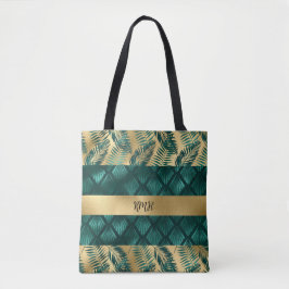 Teal and Guld Design Tote Tygkasse
