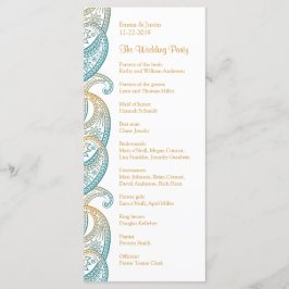 Teal and Guld Indian Paisley Rackcard Program
