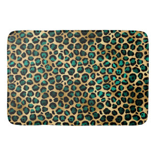 Teal and Guld Leopard Series Design 14 Badrumsmatta