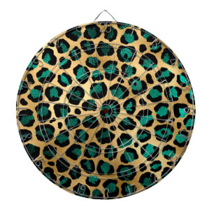 Teal and Guld Leopard Series Design 14 Darttavla