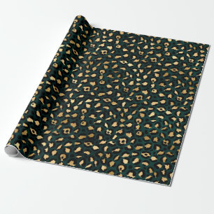 Teal and Guld Leopard Series Design 1 Presentpapper