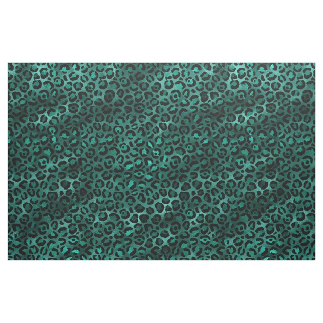 Teal and Guld Leopard Series Design 4 Tyg (Fat Quarter)