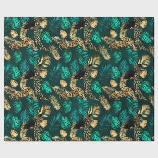 Teal and Guld Leopard Series Design 7 Presentpapper