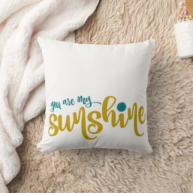 Teal and Gult Typography My Sunshine Kudde (Filt)
