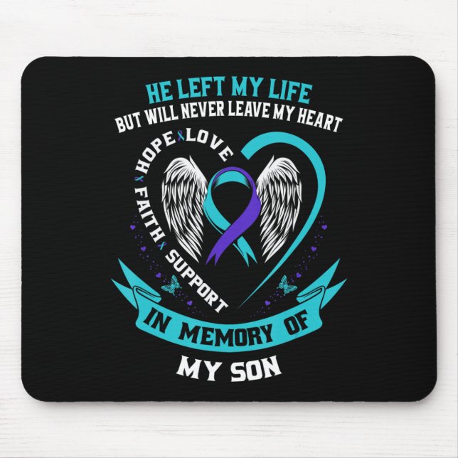 Teal and Lila Suicide Awareness Ribbon in Memory Musmatta (Framsidan)