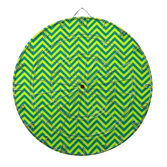 Teal and Lime Green Chevron Mönster Piltavla (Framsidan)