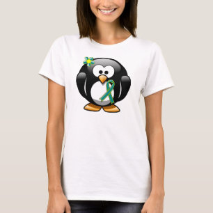 Teal and Lime Green Penguin T Shirt