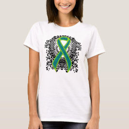 Teal and Lime Green Ribbon med Vingar T Shirt