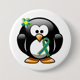 Teal and Lime Green Ribbon Penguin Knapp