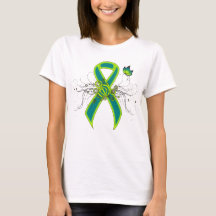 Teal and Lime Green Ribbon with Butterfly