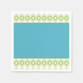 Teal and Lime Patterned Papper Cocktail Napkins Pappersservett