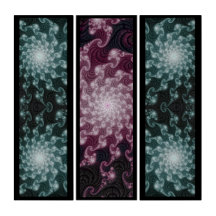 Teal and Maroon Twist Starburst Fractal Abstrakt