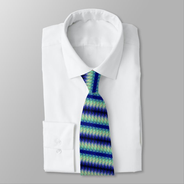 Teal and Navy Blue Stripe Tie Slips (Bunden)