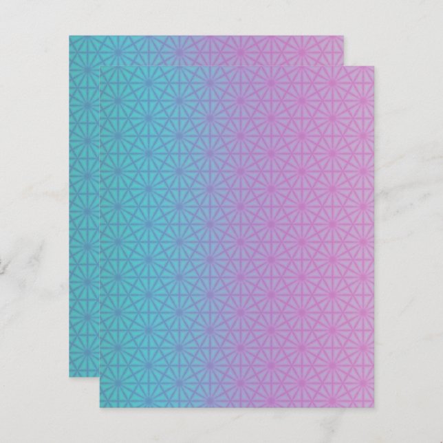 Teal and pale purple gradient scrapbook paper (Fram/baksida)