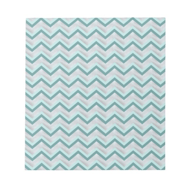 Teal and Pearls ZigZag Anteckningsblock (Framsida)