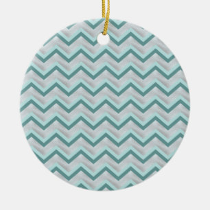 Teal and Pearls ZigZag Julgransprydnad Keramik