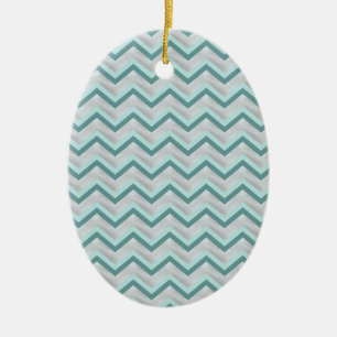 Teal and Pearls ZigZag Julgransprydnad Keramik