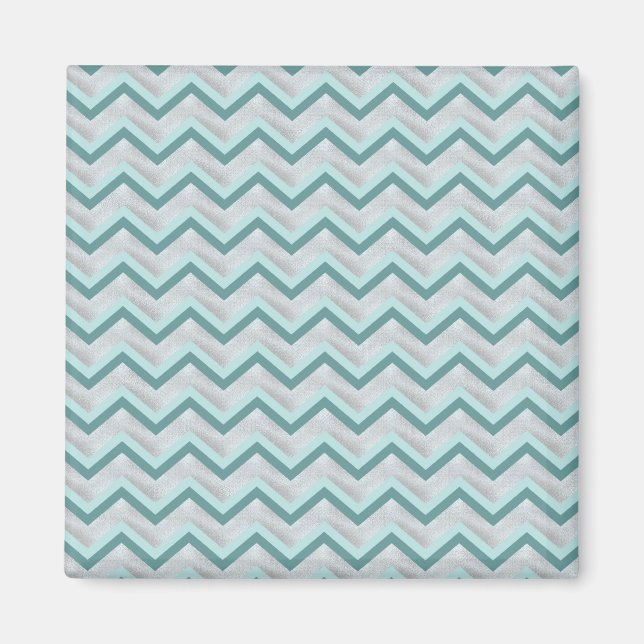 Teal and Pearls ZigZag Magnet (Framsidan)