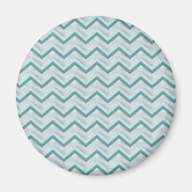 Teal and Pearls ZigZag Magnet (Framsidan)