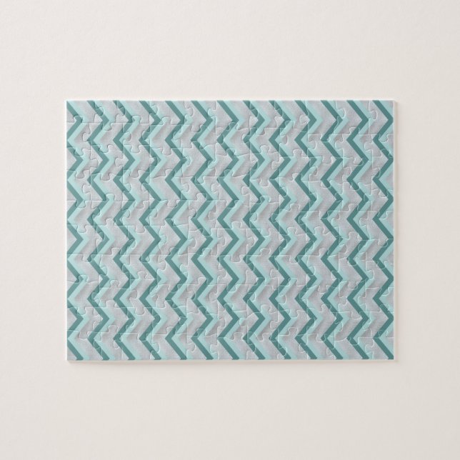 Teal and Pearls ZigZag Pussel (Horisontell)
