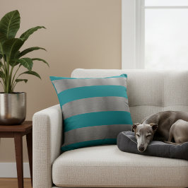 Teal and Silver Couch Pillow Kudde