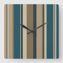 Teal and Toupe Circles Fyrkantig Klocka