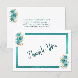 Teal and Turcoise Elegant Ro Tack ditt kort