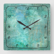 Teal and Turkos Bevaced Patterned Clock