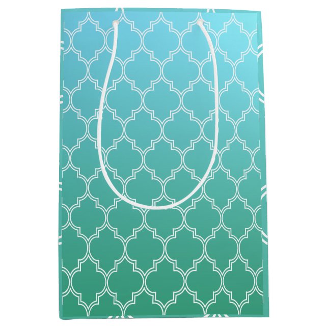 Teal and White Abstrakt Geometric Mönster (Framsidan)