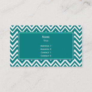 Teal and White Chevron Mönster Visitkort