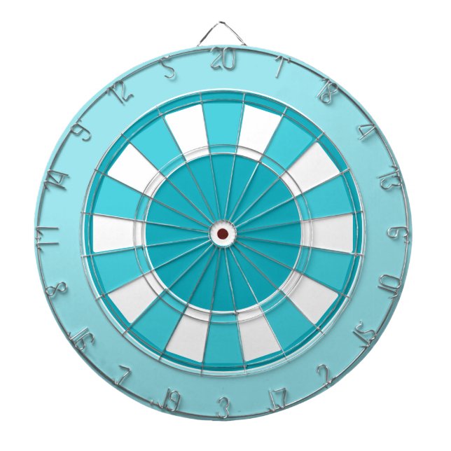 Teal and White Dartboard Darttavla (Framsidan)