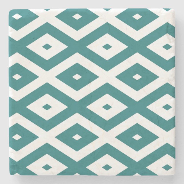 Teal and white diamond pattern stenunderlägg (Framsidan)